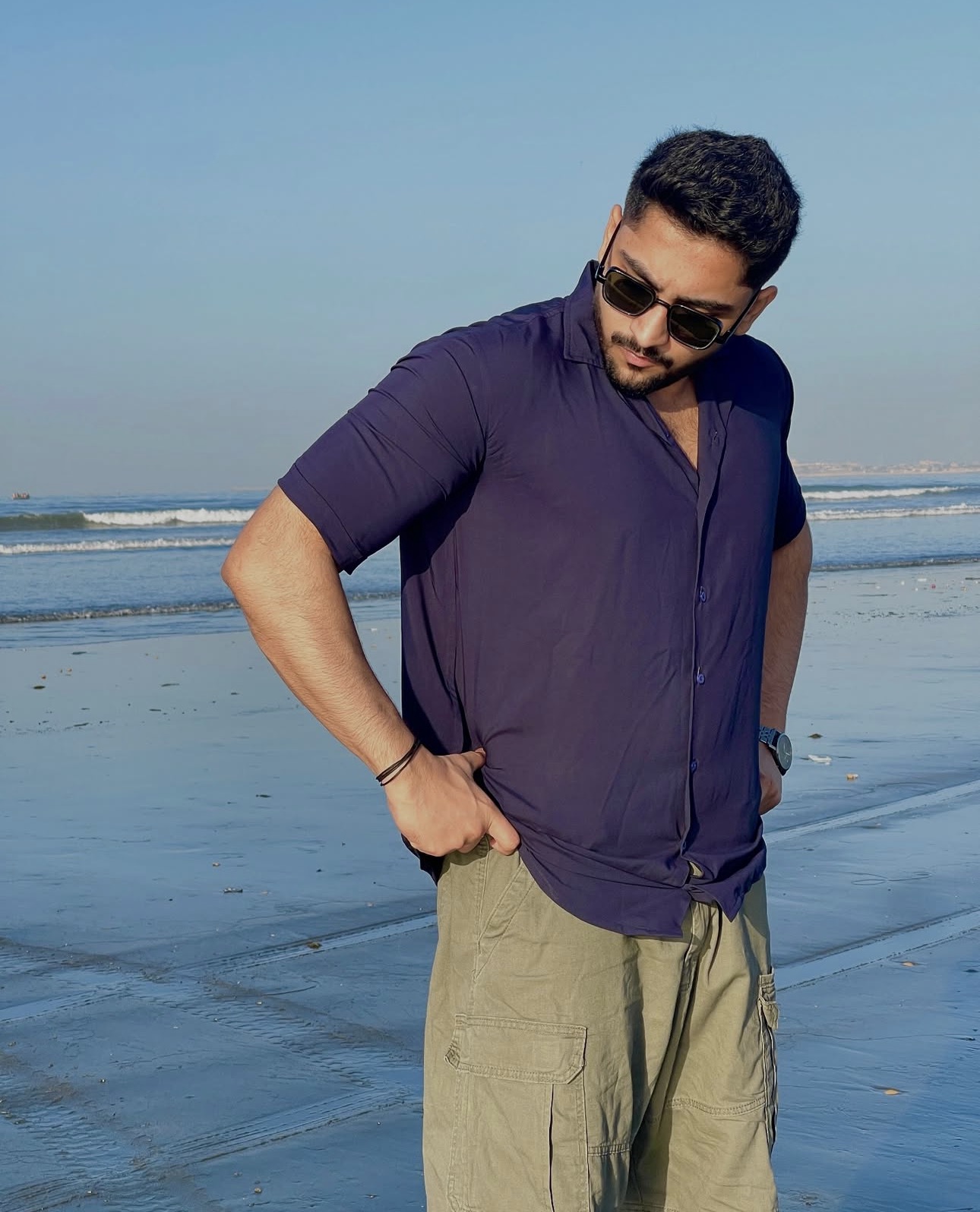 Resort Cuban Shirt — Navy Blue alternate view