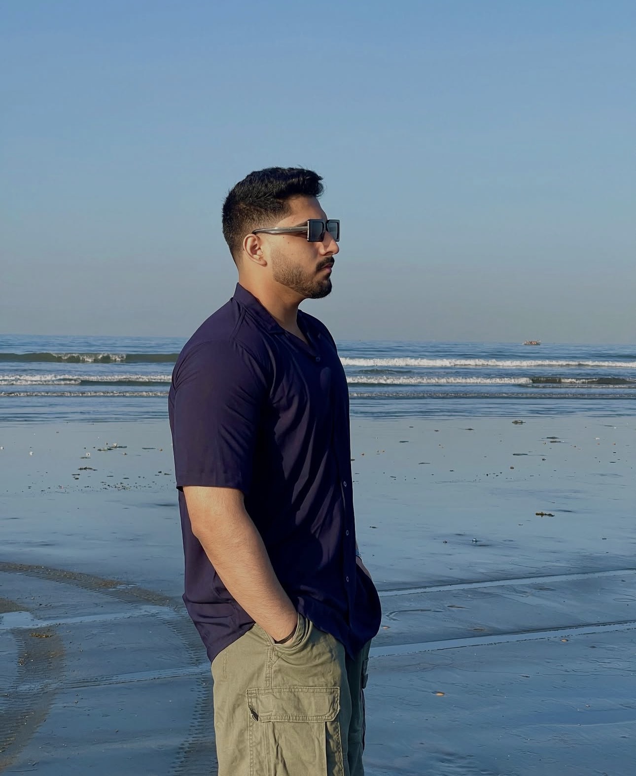 Resort Cuban Shirt — Navy Blue thumbnail