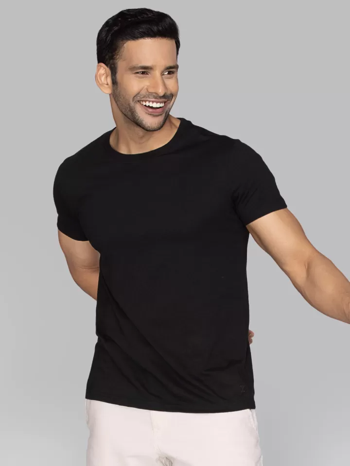 Essential Crew Neck Tee — Black alternate view