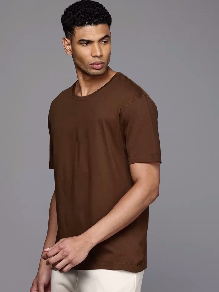 Essential Crew Neck Tee — Brown alternate view