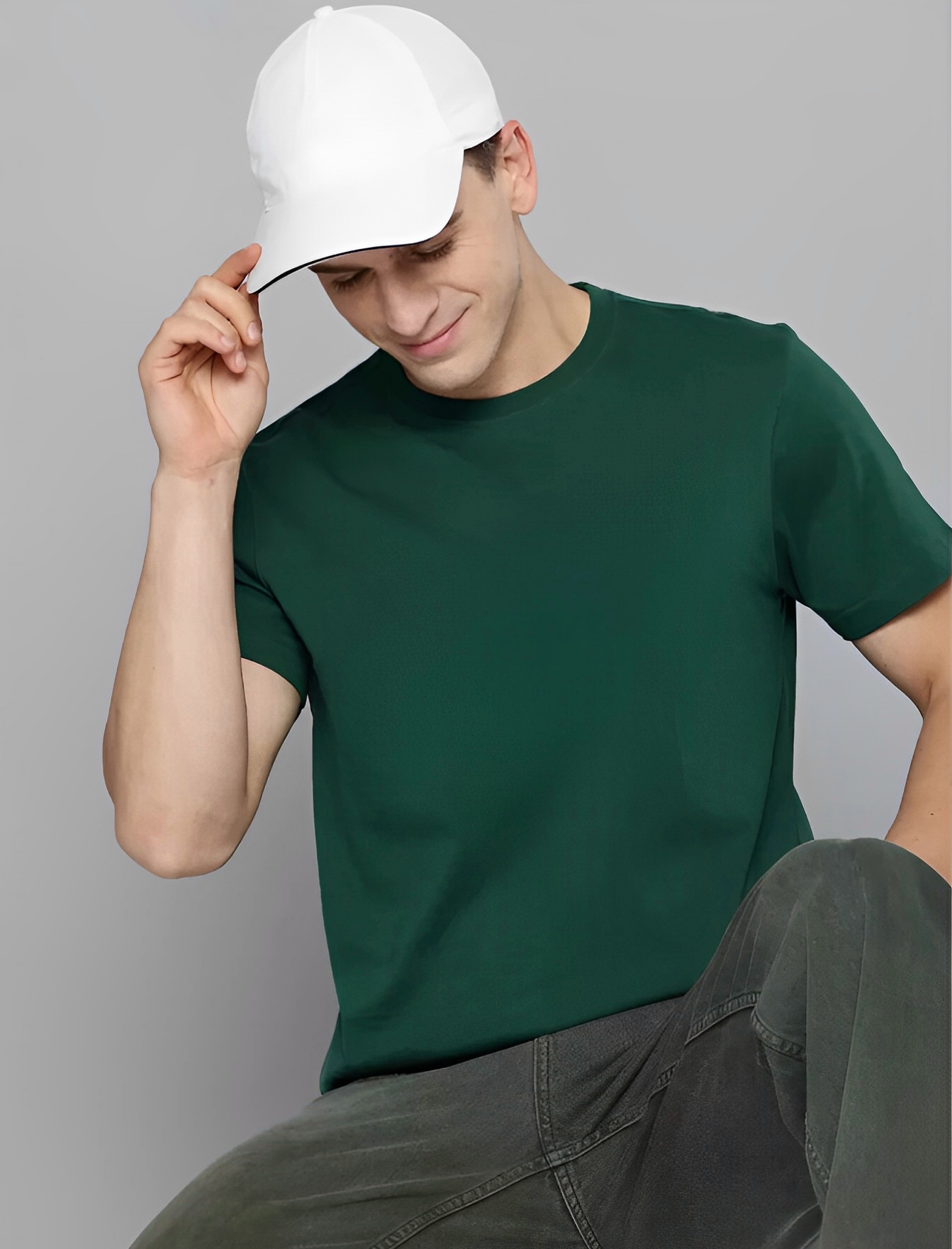 Essential Crew Neck Tee — Dark Green â€” buy at CrissCross
