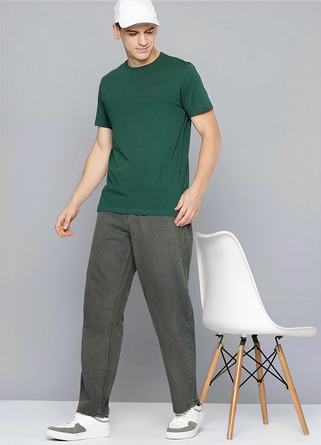 Essential Crew Neck Tee — Dark Green alternate view