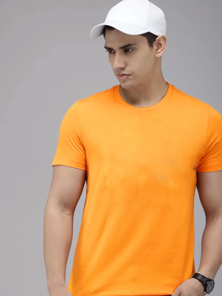 Essential Crew Neck Tee — Orange alternate view