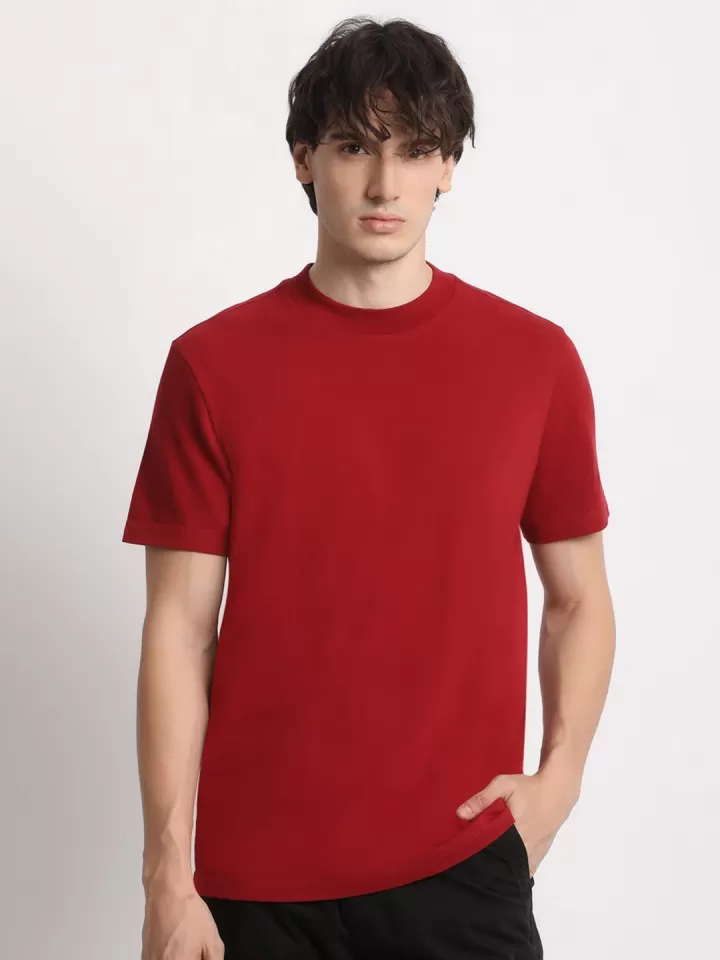 Essential Crew Neck Tee — Red alternate view
