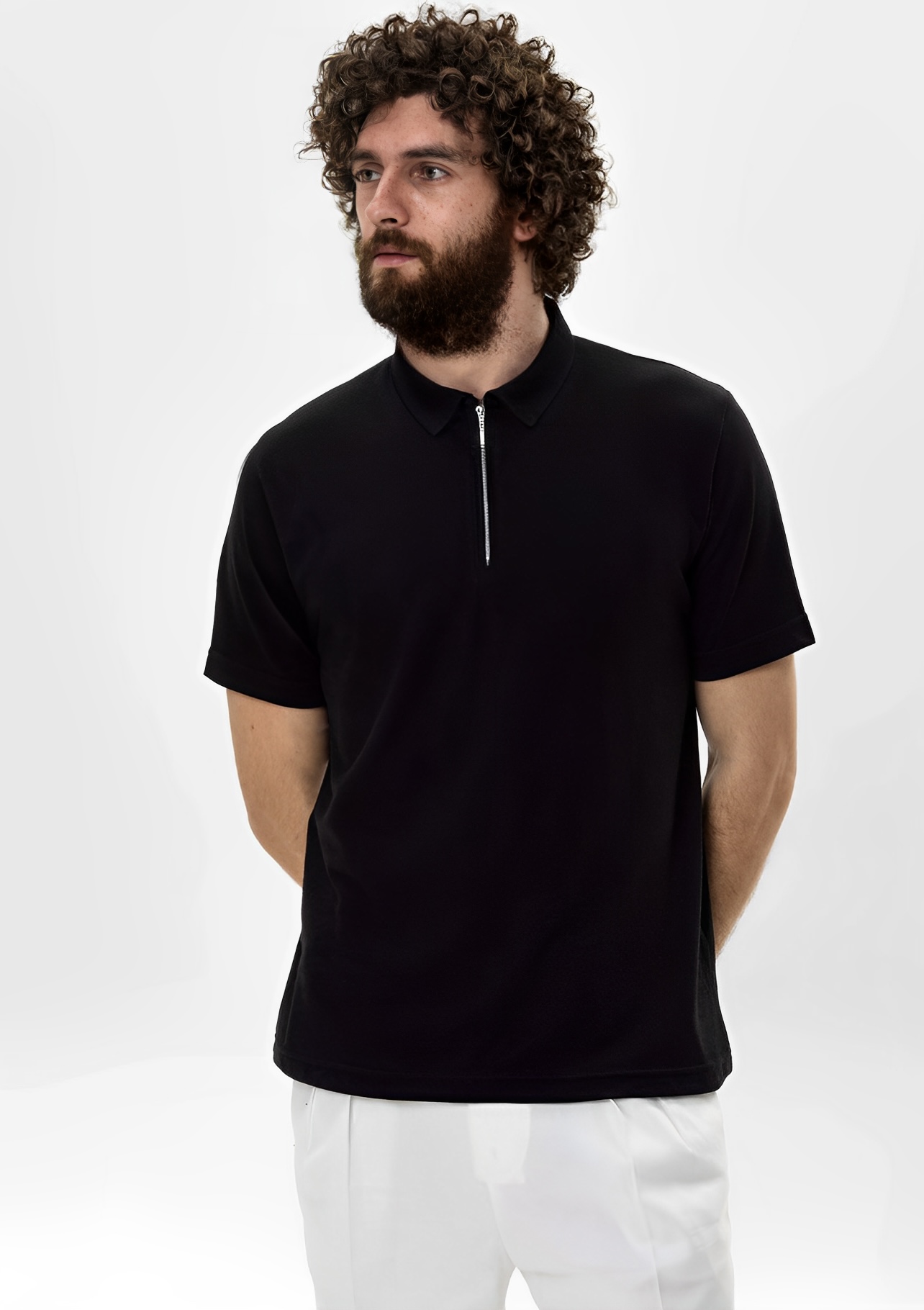 Quarter-Zip Polo — Black â€” buy at CrissCross