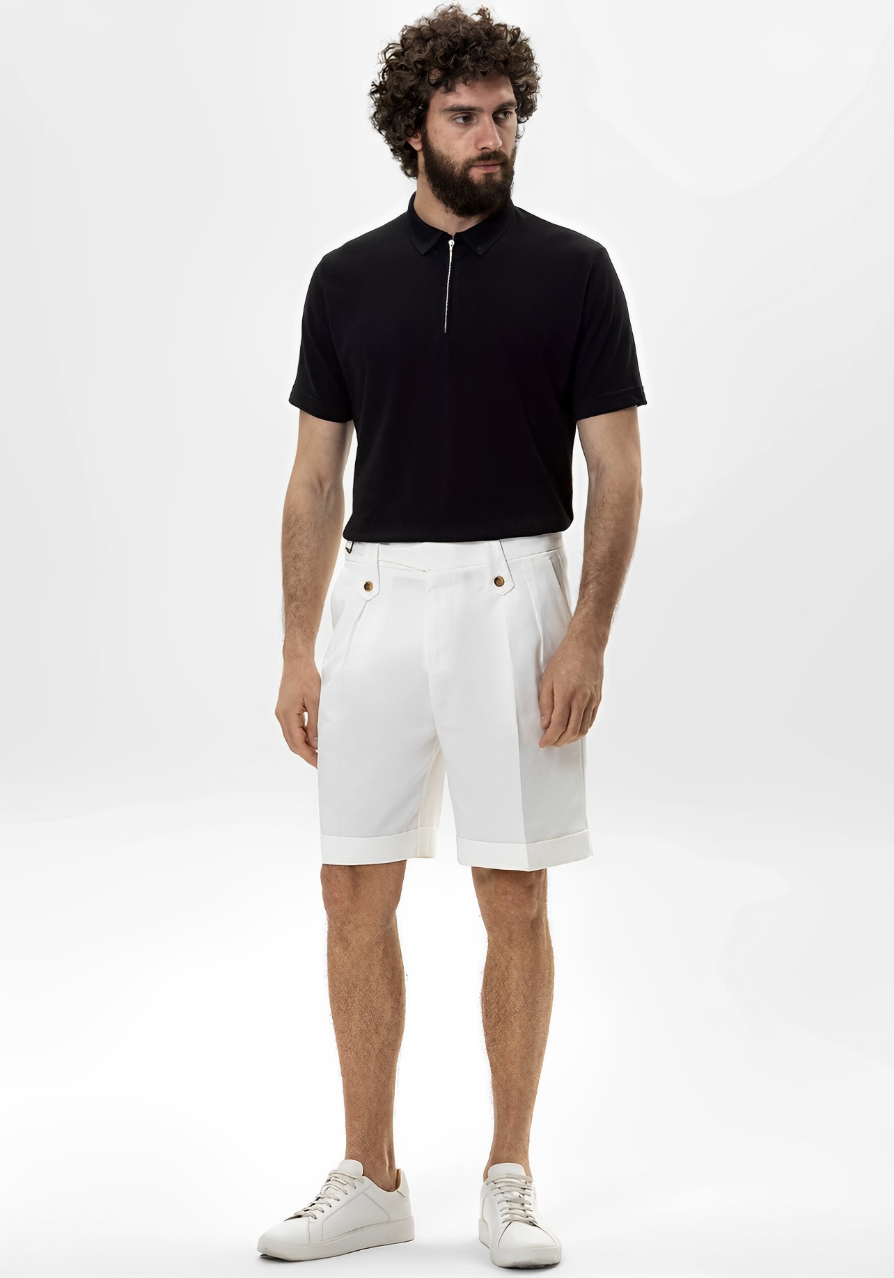 Quarter-Zip Polo — Black alternate view