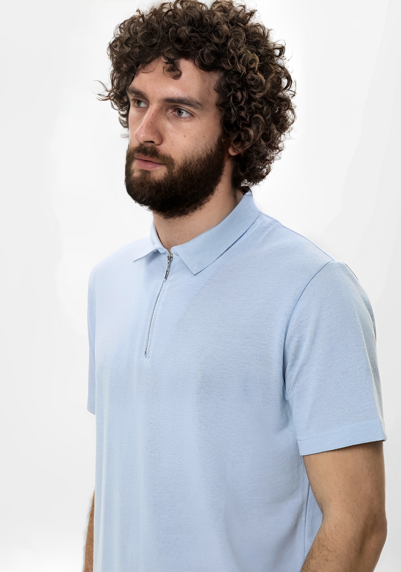 Quarter-Zip Polo — Sky Blue alternate view