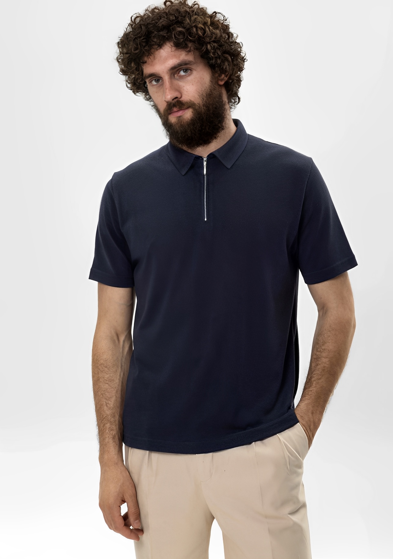 Quarter-Zip Polo — Sky Blue thumbnail