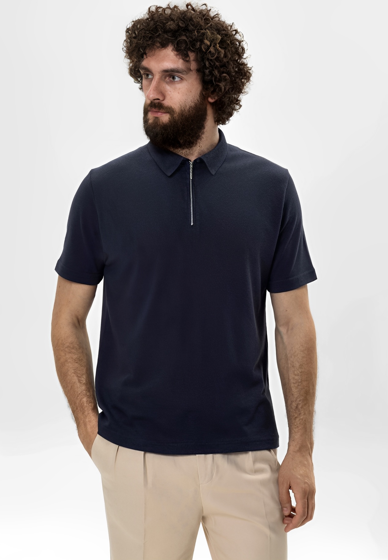 Quarter-Zip Polo — Sky Blue thumbnail