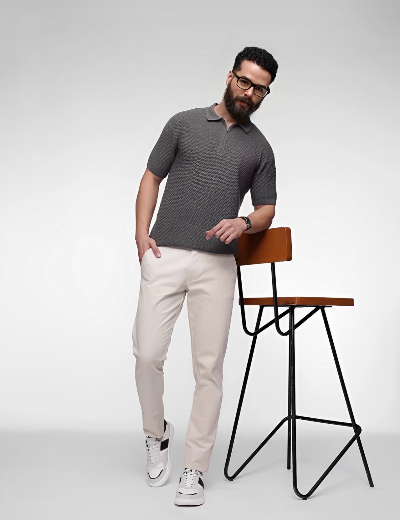 Quarter-Zip Polo — Gray thumbnail