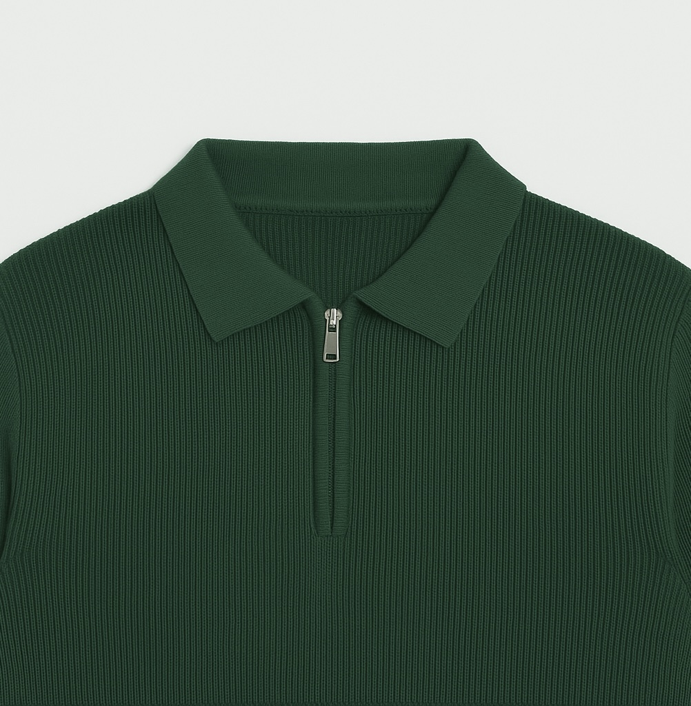 Quarter-Zip Polo — Green â€” buy at CrissCross
