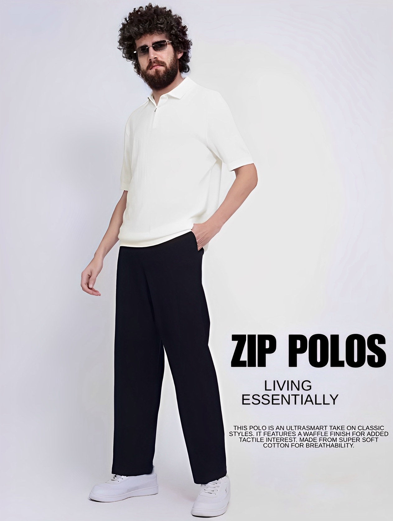 Quarter-Zip Polo — White â€” buy at CrissCross