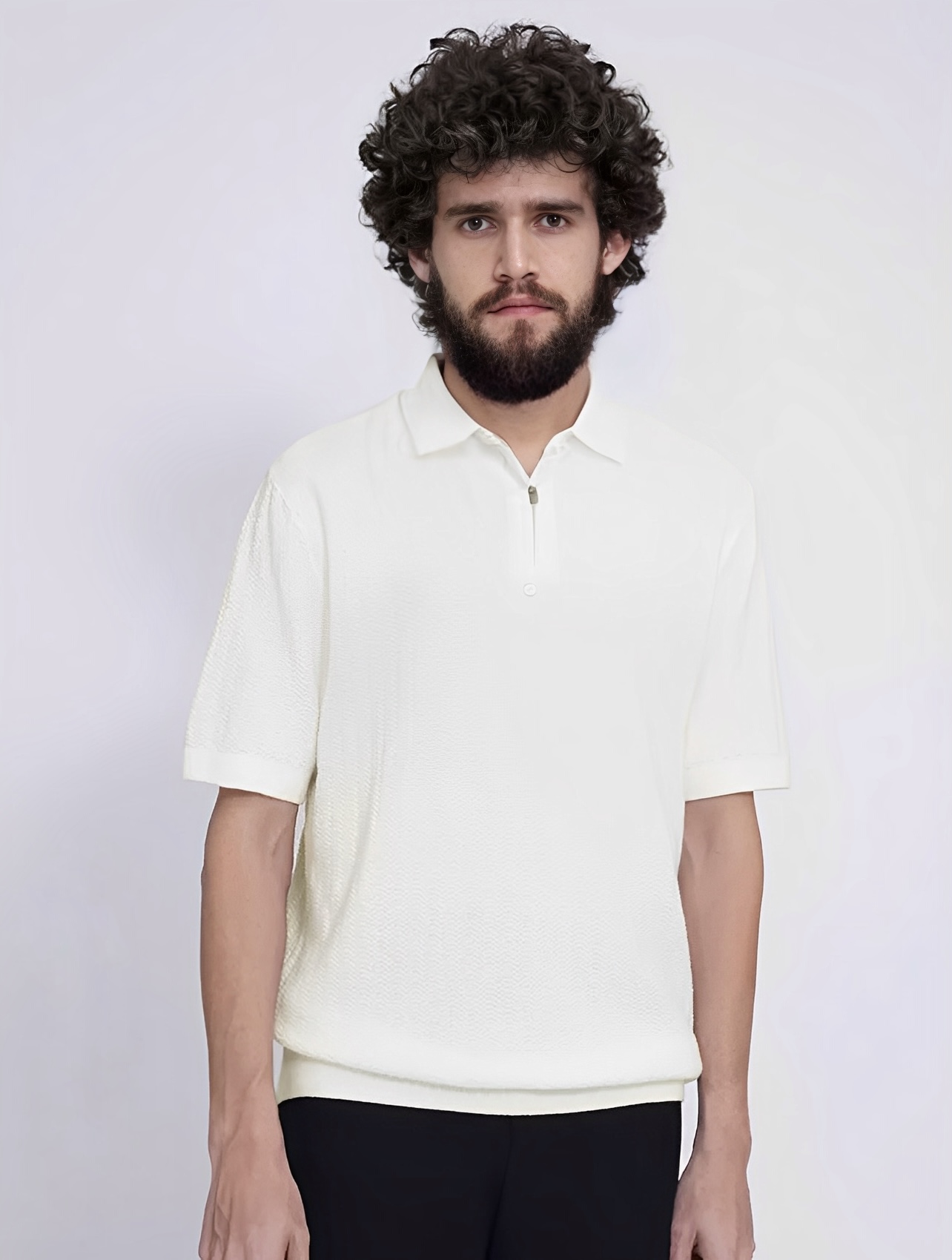 Quarter-Zip Polo — White thumbnail