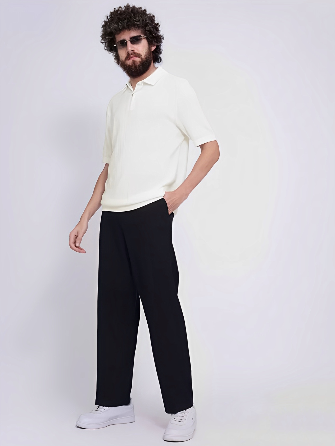Quarter-Zip Polo — White thumbnail